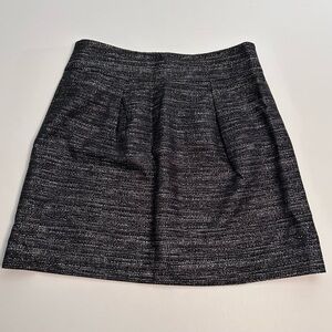Ann Taylor Loft Lined Skirt women 6 Black m/Silver elegant A line Skirt‎ career